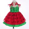 Baby Girls 1st Birthday Watermelon Outfit First Birthday Party Dresses Toddlers One Year Old Smash Cake Bowknot Strap Tulle Ruffle Tutu Princess Pageant Wedding Special Occasion Clothes Red 2-3 Years view 3