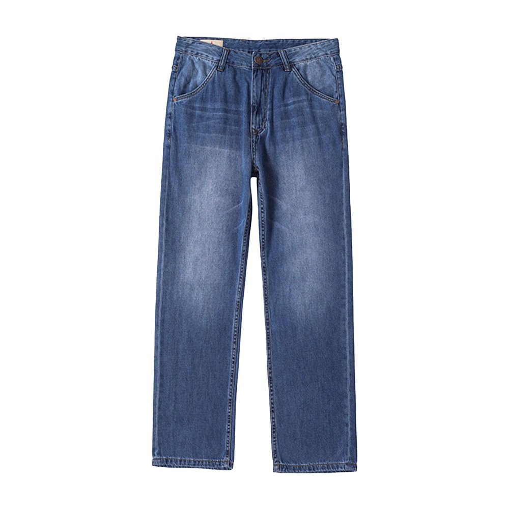 Men's Baggy Straight Leg Jeans Loose Fit Vintage Cargo Jean Pants Regular Fit Casual Plus Size Pants (46,Blue1)
