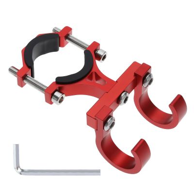 Create idea Aluminum Alloy Double Hook Holder for 18mm-35mm Handlebar Diameter Red