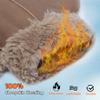 MGGMOKAY Men Leather Mittens Shearling Sheepskin Fur Lined Winter Mitten Gloves,Light Brown,M view 3