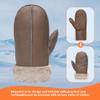 MGGMOKAY Men Leather Mittens Shearling Sheepskin Fur Lined Winter Mitten Gloves,Light Brown,M view 4