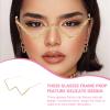 Beavorty Half Frame Sparkling Crystal Sunglasses Rhinestone Sunglasses Crystal Trim Jeweled Frame Costume Glasses for Women Men view 2