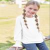 Haloumoning Girls Long Sleeve Shirts Kids Fashion Crew Neck Tunic Tops Blouse 5-14 Years White view 3