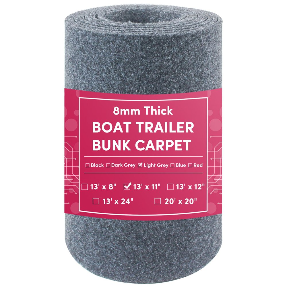 VEITHI Boat Trailer Bunk Carpet Grey,11 inch x 13 feet Boat Bunk Carpet for Jet Ski Ramps
