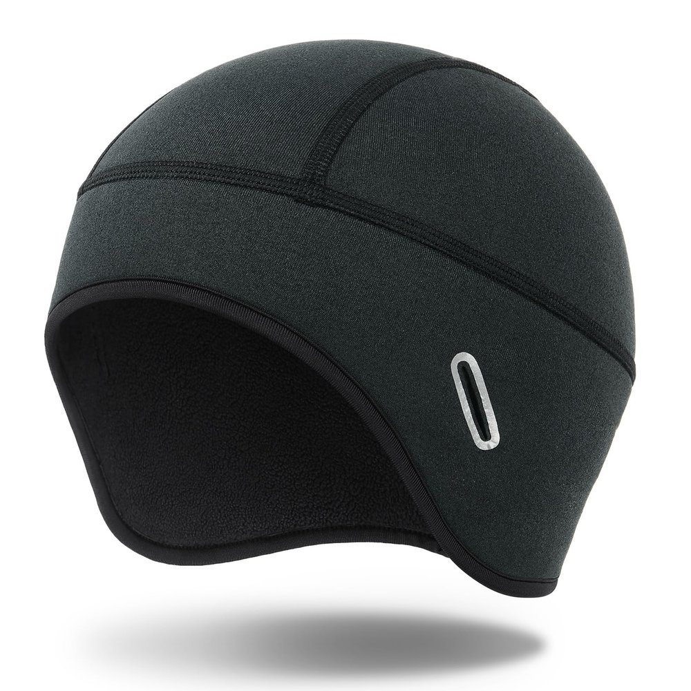 MELASA Fleece Lined Winter Cycling Beanie with Holes for Glasses - For Men, Women