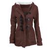 Todays Daily Deals Womens Winter Coats Mid Length Sherpa Lined Warm Heavy Jackets Thickened Windproof Outerwear with Fur Hood Winter Jackets for Women view 2