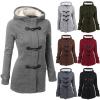 Todays Daily Deals Womens Winter Coats Mid Length Sherpa Lined Warm Heavy Jackets Thickened Windproof Outerwear with Fur Hood Winter Jackets for Women view 4