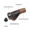 TOPCABIN Bicycles Handlebar Grips, Aluminum Lock-on Ergonomic Bike Grips, Cushion Vibrations Comfort Bike Handlebar Grips, Mountain MTB BMX Bicycles Grips for Scooter (Ergonomic PU-Brown&Black) view 3
