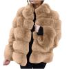 Lmdudan Women's Fur Jacket 2023 Fashion Faux Fox Fur Coat Solid Color Winter Warm Overcoat Long Sleeve Plush Cardigan Tops view 4
