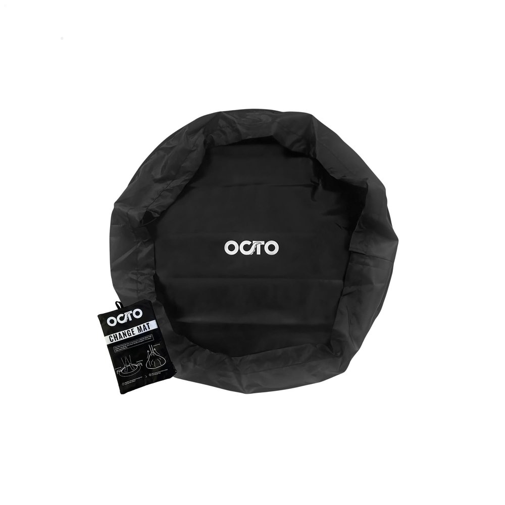 OCTO Changing Mat - Surfing Accessory to Transport Your Wetsuit or Swim Gear Sand-Free - Durable Waterproof Surf Bag - Keeps Your Car Clean - Drawstring Dry-Bag for the Beach Lake Pool