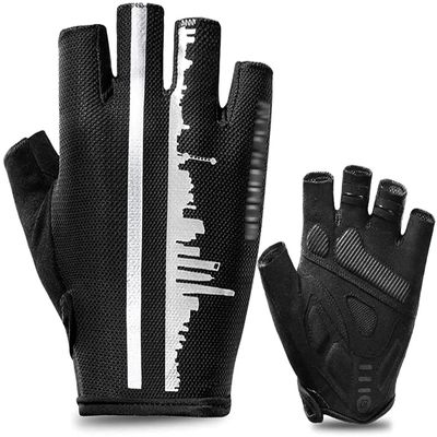 Sport Gloves Half-Finger Cycling Gloves Cycling Gloves Half-Finger Summer Men and Women Road Mountain Bike Bicycle Sports Gloves Shock Absorption and Breathable Suitable for Road Bikes and Sports (Si