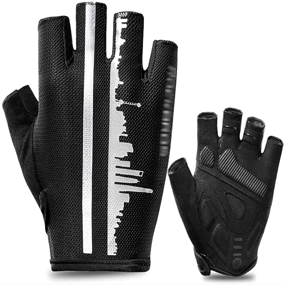 Sport Gloves Half-Finger Cycling Gloves Cycling Gloves Half-Finger Summer Men and Women Road Mountain Bike Bicycle Sports Gloves Shock Absorption and Breathable Suitable for Road Bikes and Sports (Si