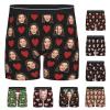 Boffihuxaw Custom Face Mens Boxer Briefs Personalized Long Underwear with Photo Picture Customized Boxers Gifts for Boyfriend Husband Him view 1