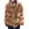 Lmdudan Women's Fur Jacket 2023 Fashion Faux Fox Fur Coat Solid Color Winter Warm Overcoat Long Sleeve Plush Cardigan Tops view 1