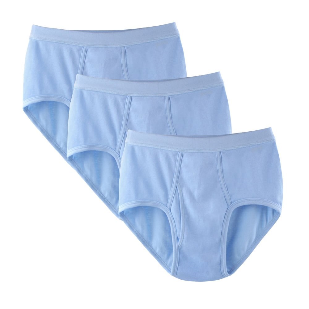 SWJGLITTR Men's Loose Sweat-Absorbent Underwear Middle Waist Breathable Boxer Briefs Cotton Comfortable Underpants (X-Large,Blue 3pc)