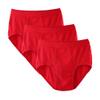 SWJGLITTR Men's Loose Sweat-Absorbent Underwear Middle Waist Breathable Boxer Briefs Cotton Comfortable Underpants (Medium,Red 3pc) view 1