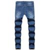 JEKE-DG Men's Ripped Slim Fit Jeans Stretch Destroyed Ripped Skinny Jeans Fashion Design Streetwear Denim Trousers (X-Large,Blue 2) view 2