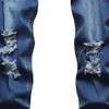 JEKE-DG Men's Ripped Slim Fit Jeans Stretch Destroyed Ripped Skinny Jeans Fashion Design Streetwear Denim Trousers (X-Large,Blue 2) view 4
