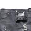 JEKE-DG Men's Ripped Slim Fit Jeans Stretch Destroyed Ripped Skinny Jeans Fashion Design Streetwear Denim Trousers (X-Large,Grey) view 3
