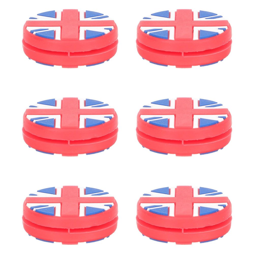 Toddmomy Silicone Tennis Racket Damper Set 6pcs British Flag Design for Vibration Reduction