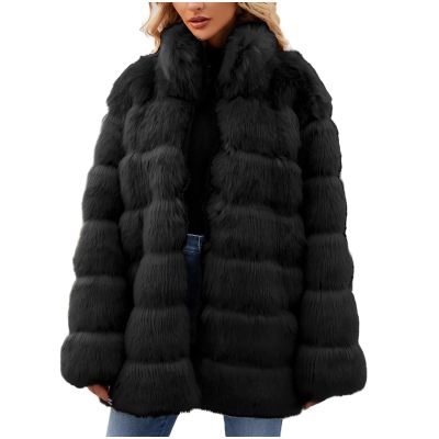 Winter Coat Jacket for Women 2023 Fashion Luxury Faux Fox Fur Coat Slim Long Sleeve Collar Faux Fur Coats Overcoat