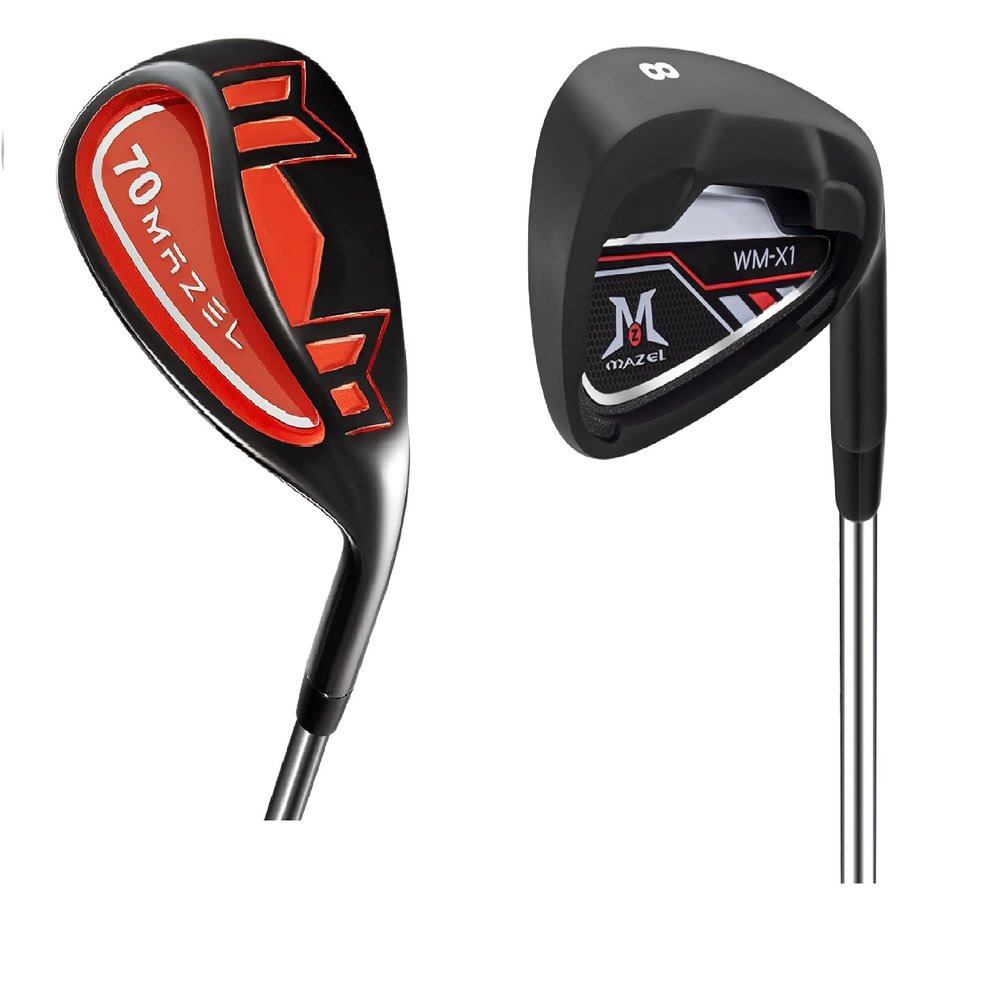 MAZEL Golf Black WM-X1 Iron 1 Club & 70 Degree Sand Wedge,Bundle of 2.