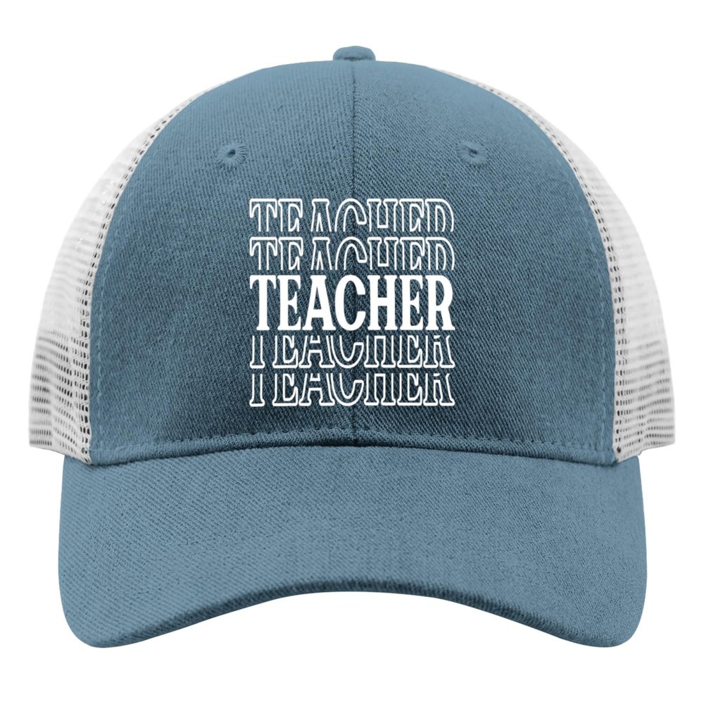a Teacher in White Baseball Cap Travel hat SkyBlue Trucker hat Men Gifts for Daughter Summer Hats