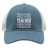 a Teacher in White Baseball Cap Travel hat SkyBlue Trucker hat Men Gifts for Daughter Summer Hats view 1