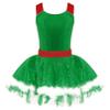 iiniim Kids Girls Sequins Ice Figure Skating Ballet Dance Tutu Dress Christmas Party Costume Green 4 Years view 1