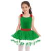 iiniim Kids Girls Sequins Ice Figure Skating Ballet Dance Tutu Dress Christmas Party Costume Green 4 Years view 3