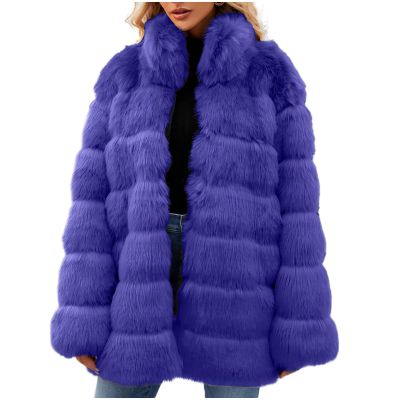 Winter Coat Jacket for Women 2023 Fashion Luxury Faux Fox Fur Coat Slim Long Sleeve Collar Faux Fur Coats Overcoat