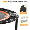 40"/48" Foldable Mini Trampoline Load 330lbs,Portable Exercise Rebounder Trampoline with Adjustable Foam Handle,Fitness Trampoline for Adults (40 in with handrail) view 2