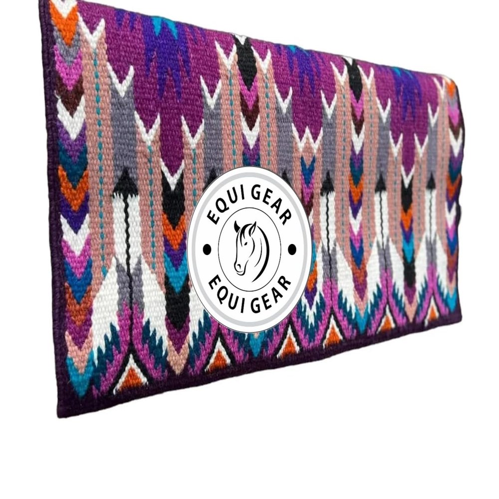 EQUIGEAR Horse Western Ranch Saddle pad/New Zealand Wool Western Saddle Blanket Top Wool Pad Sensor Flex (Customization Available) B28 (32x32)