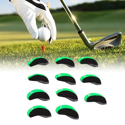 Gavigain 11PCS Golf Club Head Covers,Golf Iron Head Covers Set Headcover Fit Golf Club Head Covers Woods Driver Fairway Hybrid Interchangeable Number Tag, Fit All Wood Clubs Headcovers Men (Green)