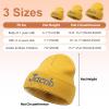 lanleay Custom Beanie Hats for Baby Girls Boys - Personalized Embroidered Beanies with Name for Infants Toddlers Adults Winter Orange Knit Hat view 4