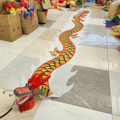 CMYUN Dragon Poi Oriental Dragon Poi Silk Washable, Fitness Gymnastics Flinging Dragon Ribbon Dance, Art Dance Flag Dragon Streamer, for Party Farm Juggling (Color : White, Size : Length - 6m/19.5ft)