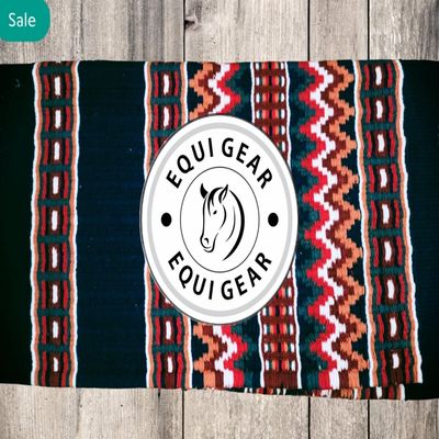 EQUIGEAR Horse Western Ranch Saddle pad/New Zealand Wool Western Saddle Blanket Top Wool Pad Sensor Flex (Customization Available) B28 (34x42)