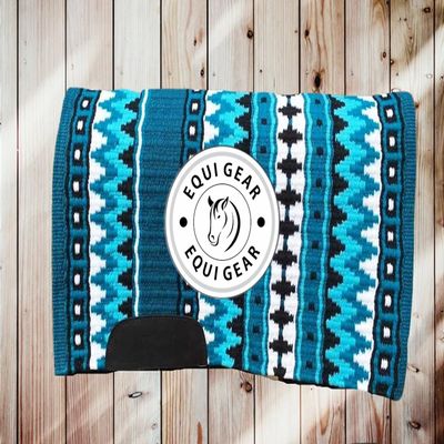 EQUIGEAR Horse Western Ranch Saddle pad/New Zealand Wool Western Saddle Blanket Top Wool Pad Sensor Flex (Customization Available) B24 (36x36)