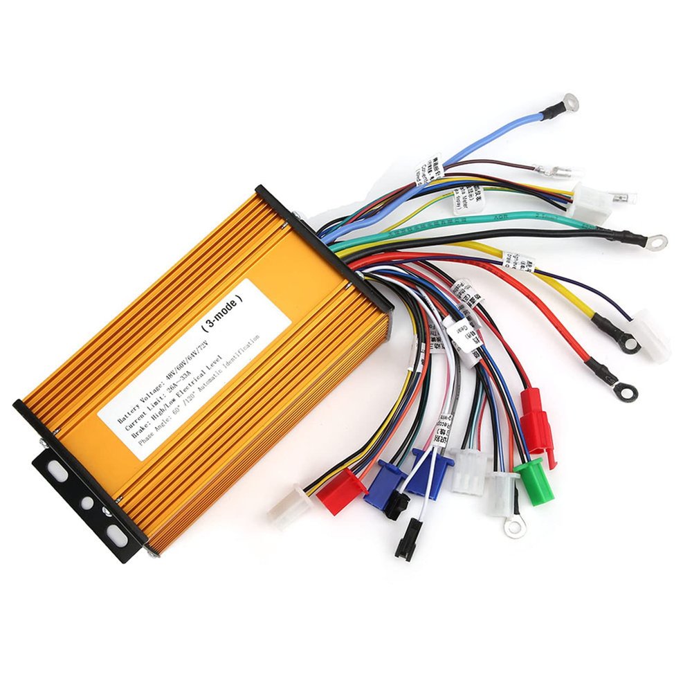 48V 60V 64V 72V Universal Brushless Controller, 72v Controller, 1000W-1500W Aluminium Alloy E-Bike Brushless Motor Controller for Electric Bike Scooter