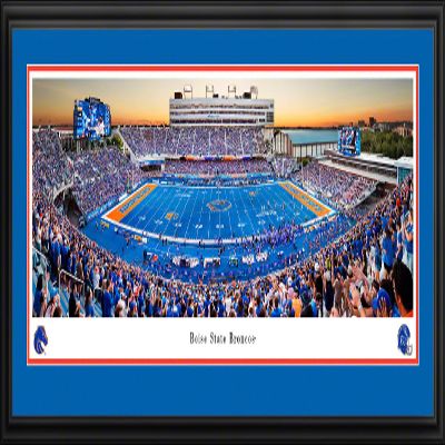 Boise State Broncos Football - 44x18-inch Double Mat, Deluxe Framed Picture by Blakeway Panoramas