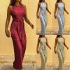 HGps8w Women's Sexy Halter Cowl Neck Sparkly Jumpsuits Clubwear Sleeveless Elegant Sequins Bodycon Wide Leg Pants Rompers view 2