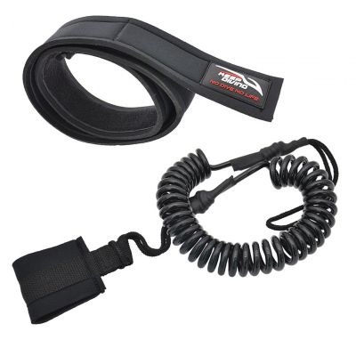 Paddle Board Waist Leash Quick Release Adjustable Leash Waist Belt with 10ft Paddle Board Coil Leashes for Paddle Board Water Sport