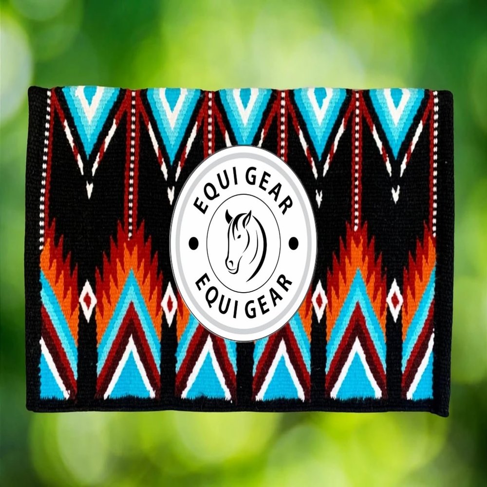 EQUIGEAR Horse Western Ranch Saddle pad/New Zealand Wool Western Saddle Blanket Top Wool Pad Sensor Flex (Customization Available) B46 (34x40)