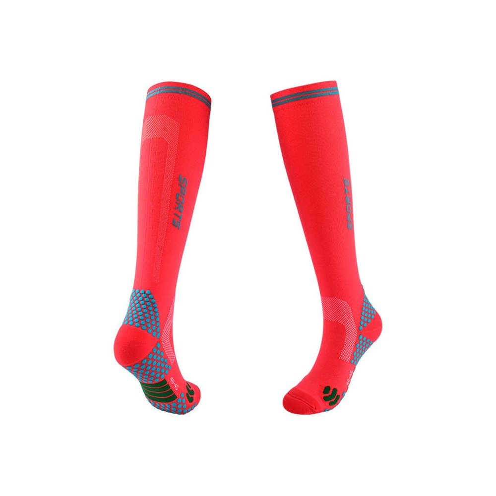 Men's and Women's Circulation Compression Socks (2 Pairs), Breathable Sweat, Suitable for Running Fitness Playing Ball Cycling (Small-Medium, Fluorescent Orange)