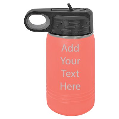 Elosh Customized Polar Camel 12 oz. Water Bottle Personalized With Your Text (Coral)