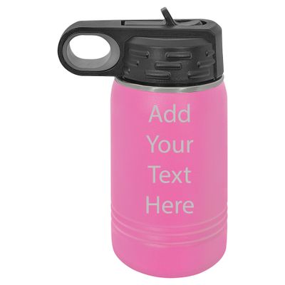 Elosh Customized Polar Camel 12 oz. Water Bottle Personalized With Your Text (Pink)