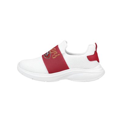 FOCO San Francisco 49ers NFL Womens Script Wordmark White Slip On Sneakers - 6