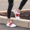 FOCO San Francisco 49ers NFL Womens Script Wordmark White Slip On Sneakers - 6 view 2