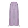 Parachute Pants for Womens Cargo Pants Wide Leg Pant Elastic High Waisted Drawstring Baggy Teen Girls Jogger Sweatpants view 3