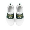 FOCO Green Bay Packers NFL Womens Script Wordmark White Slip On Sneakers - 7 view 3